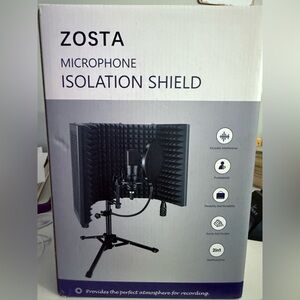 Black Microphone Isolation Shield